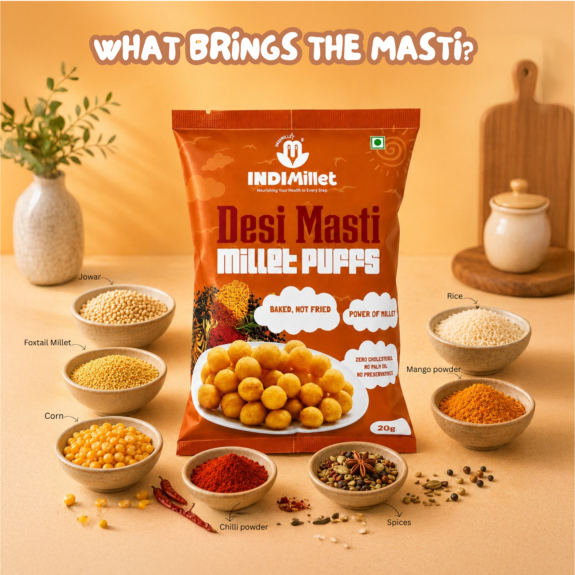Desi Masti Millet Puffs (Pack of 4)