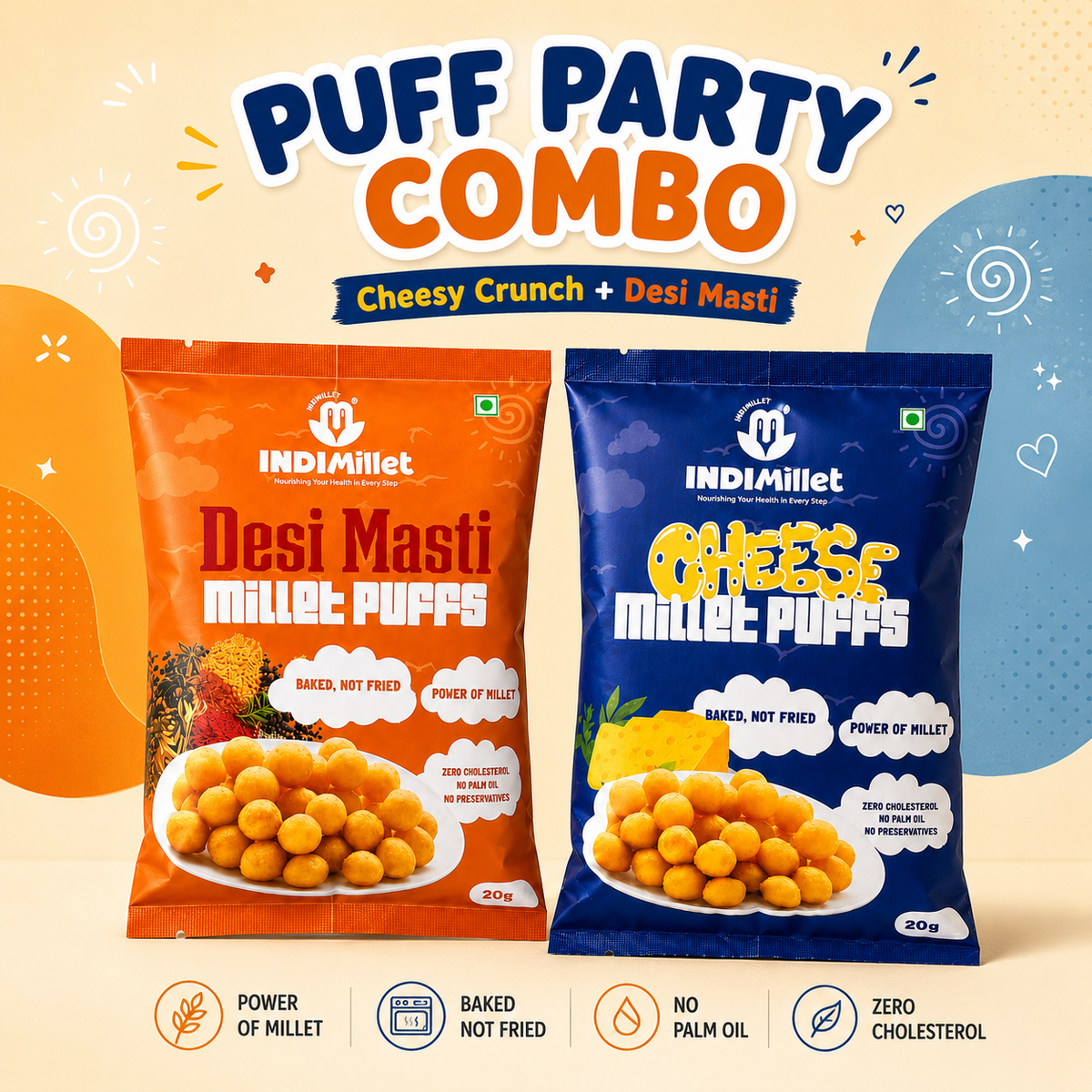 Puff Party Combo | Cheese + Desi Masti